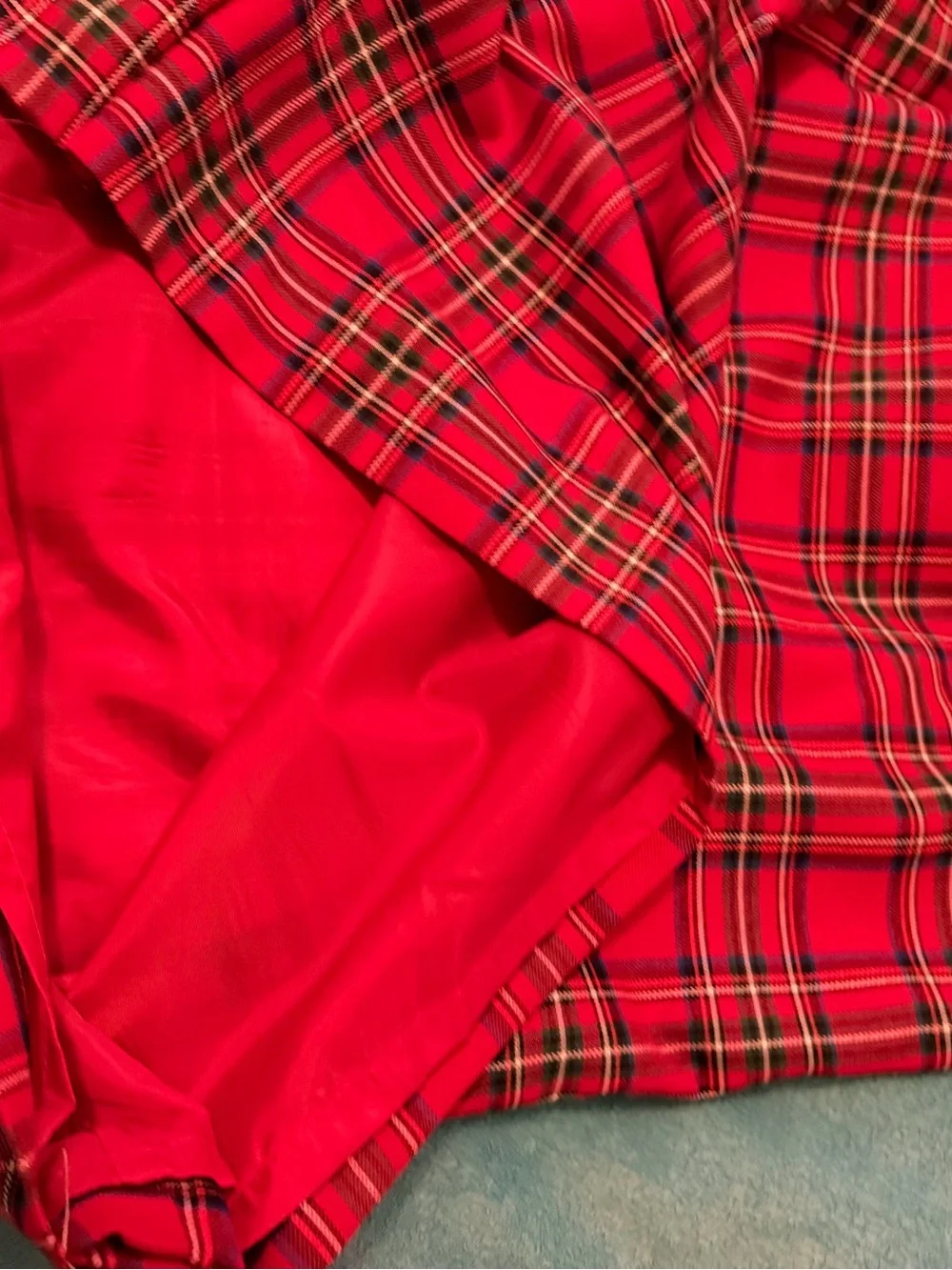 Talbots Red Plaid Pencil  Skirt